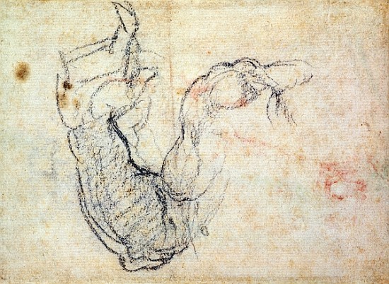 Preparatory Study for the Arm of Christ in the Last Judgement, 1535-41 von Michelangelo (Buonarroti)