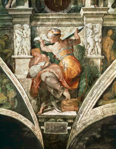 Sistine Chapel Ceiling: Libyan Sibyl von Michelangelo (Buonarroti)