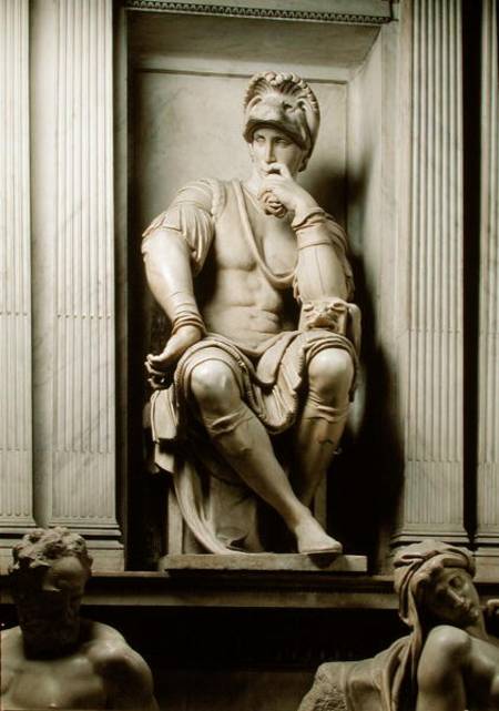 Statue of Lorenzo de' Medici (1449-92) from the Tomb of Lorenzo de' Medici von Michelangelo (Buonarroti)