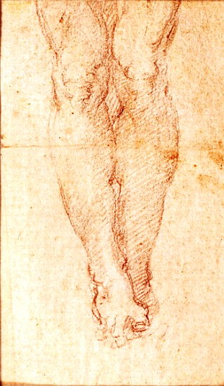 Study for a Crucifixion (black chalk on paper) von Michelangelo (Buonarroti)