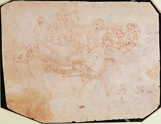 Study for the Massacre of the Innocents (for verso see 191770) von Michelangelo (Buonarroti)