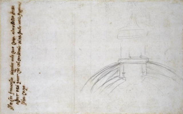 Study of the Lantern for St. Peter's, 1557 (black chalk, pen & ink on paper) von Michelangelo (Buonarroti)