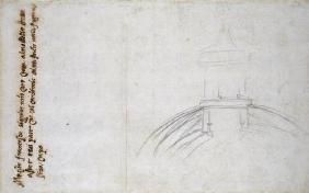 Study of the Lantern for St. Peter's, 1557 (black chalk, pen & ink on paper) 1601