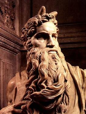 Tomb of Pope Julius II (1453-1513) detail of the head of Moses 1513-16