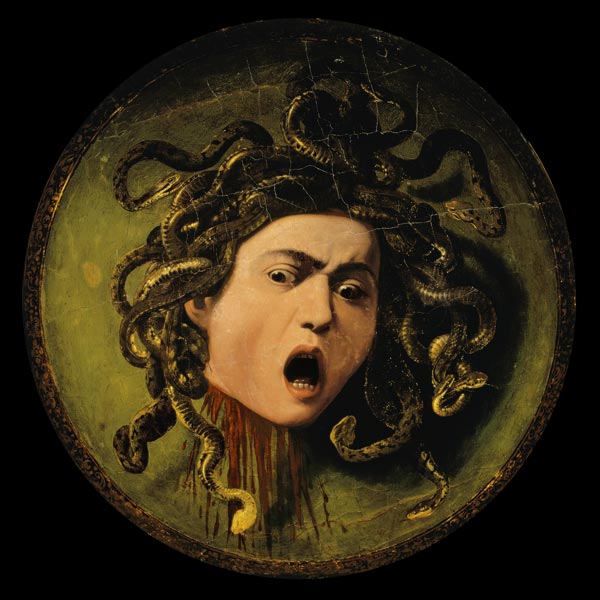 Medusa, painted on a leather jousting shield von Michelangelo Caravaggio