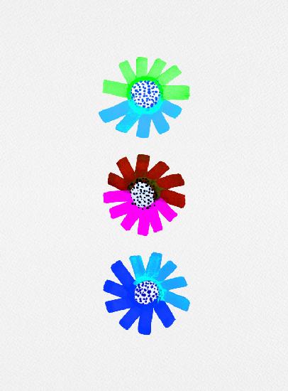 Fancy Florals Trio Babyblau