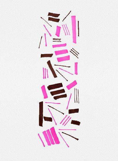 Markiert geometrische abstrakte Linien rosa braun