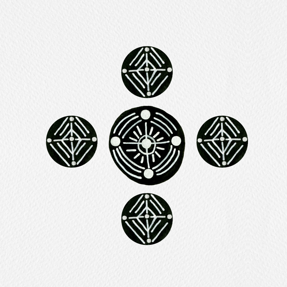 Stammesethnische Kreise 2 geometrisches Schwarzweiß von Michele Channell