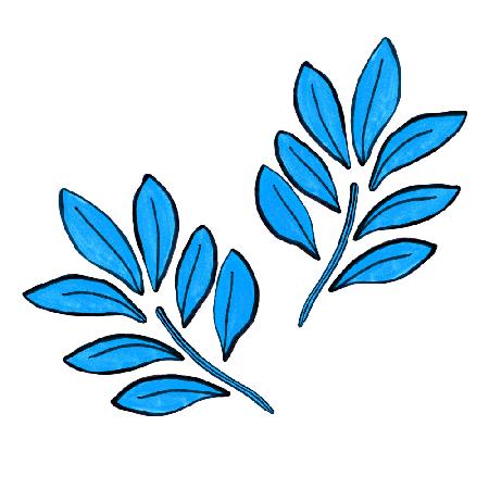 Üppige Blätter 2 Blau