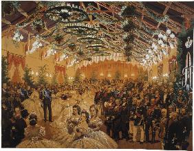 Ball zu Ehren des Kaisers Alexander II. in den Räumen vom Hauptbahnhof von Helsingfors im September  1864