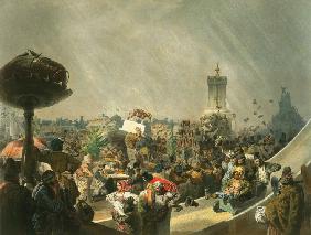 Festlichkeiten nach der Krönung auf dem Chodynka-Feld 1856