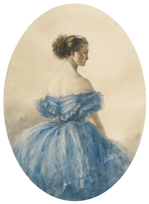 Porträt von Anna Prinzessin zu Sayn-Wittgenstein von Mihaly von Zichy