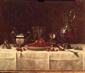 Still Life with Strawberries and Silverware 1889