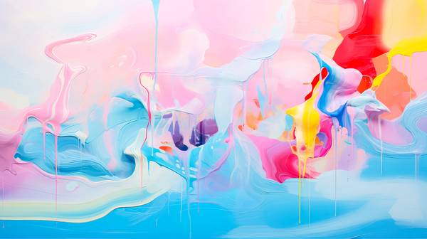 Bunte Formen. Abstraktes Bild in hellen freundlichen Farben.  von Miro May