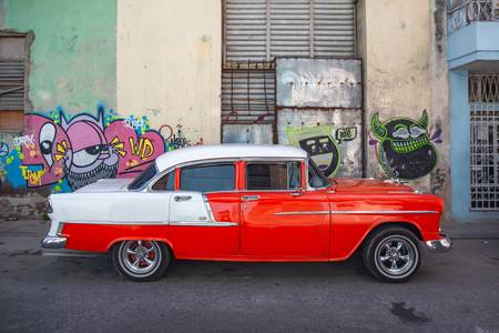 Graffiti Havana, Oldtimer, Cuba, Kuba 2020