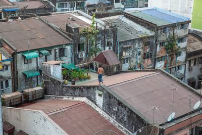Leben auf dem Dach, Yangon (Rangun) Myanmar (Burma) 2020