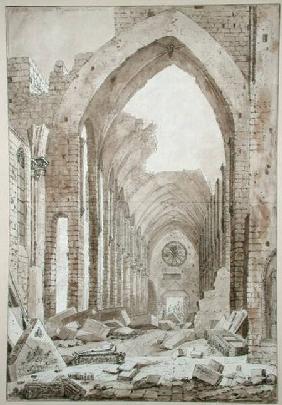 Demolition of the Old Church of St. Genevieve, Paris 1807  on