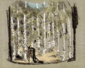 Bühnenbildentwurf: Der Wald 1947