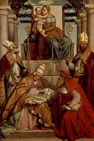 Thronende Madonna mit dem hl. Antonius und kirchl. Würdenträgern von Moretto da Brescia