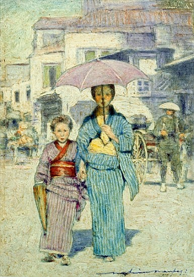 A Japanese Street Scene von Mortimer Ludington Menpes