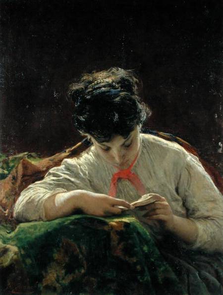 Young Woman Reading von Mose Bianchi