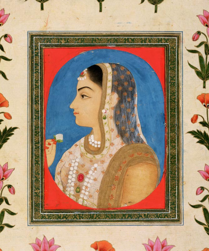 Portrait of a noble lady, from the Small Clive Album von Mughal School