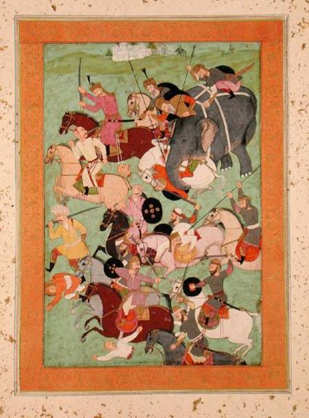 Battle Scene, from the Large Clive Album von Mughal School