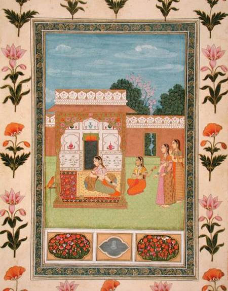 Ladies by a pavilion, from the Small Clive Album von Mughal School