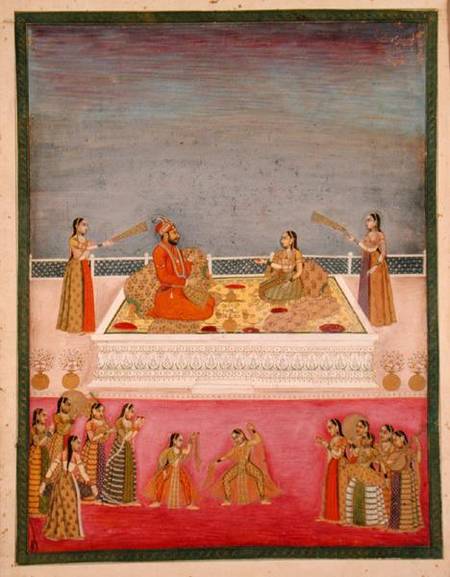 The young Mughal Emperor Muhammad Shah at a nautch performance (1719-48) von Mughal School