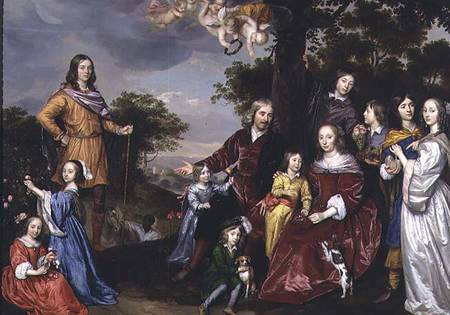 Portrait of W. van der Kerckhoven and his family von Mytens (Schule)