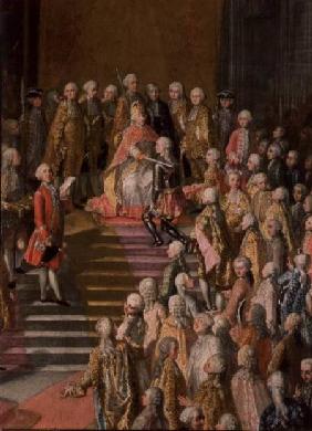 The Investiture of Joseph II (1741-90) Emperor of Germany in Frankfurt Cathedral, following his coro 1764