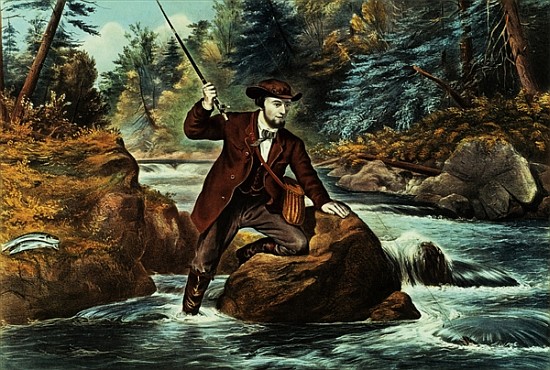 Brook Trout Fishing - An Anxious Moment von N. Currier