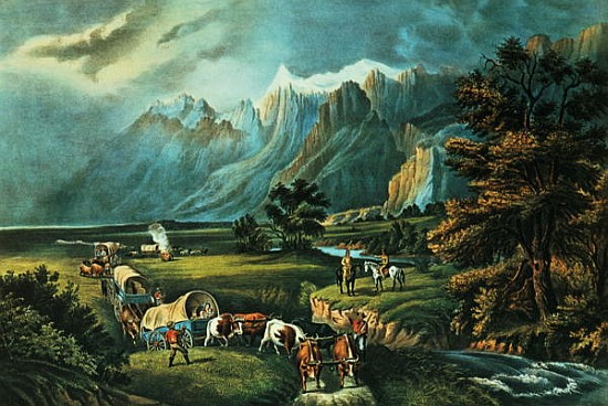 The Rocky Mountains: Emigrants Crossing the Plains von N. Currier