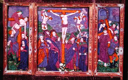 Triptych depicting the Crucifixion, Limousin von Nardon Penicaud