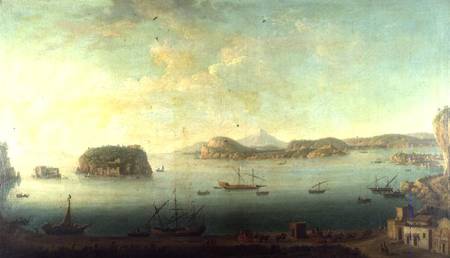 A View on the Coast near Naples with the Islands of Nisida, Procida, Ischia and Capri von Neapolitan School