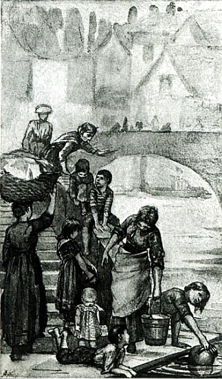 Fetching Water from the River from ''London Street Arabs'' Dorothy Tennant von nee Tennant Stanley Dorothy