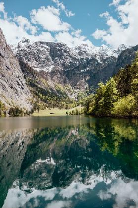 Obersee beim Königssee, Spiegelung, Berchtesgaden Nationalpark 2019
