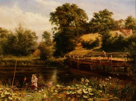 Fishing by the Bridge von Nevil Oliver Lupton