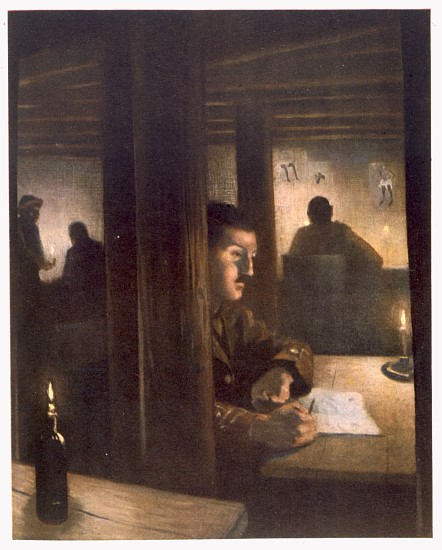 Inside Brigade Headquarters, from British Artists at the Front, Continuation of The Western Front von Christopher R.W. Nevinson