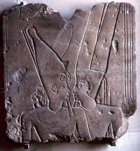 The God Amon embracing Ramesses II, Karnak von New Kingdom Egyptian