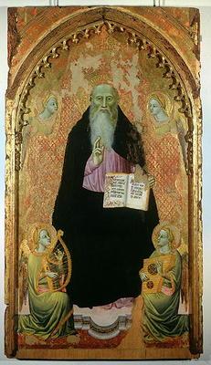 St. Anthony Abbot Holding the Book of the Antonites, 1371 (oil on panel) 15th