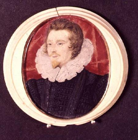 Portrait of a gentleman with beard and ruff von Nicholas Hilliard