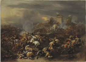 Die Schlacht zwischen Alexander dem Großen und dem König Poros