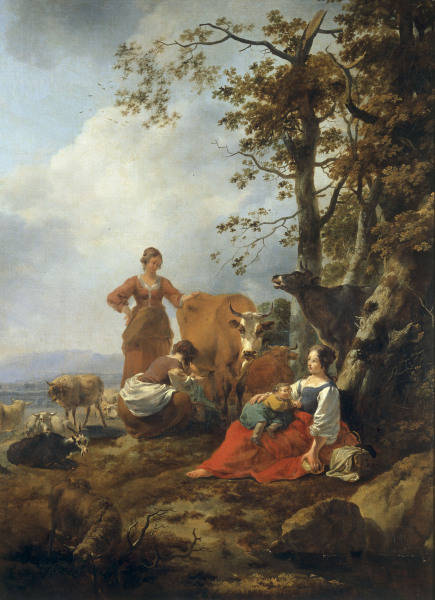 N.Berchem, Landschaft mit Hirtinnen von Nicolaes Berchem