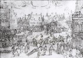 The Death of the Gunpowder Conspirators, 31st January 1606 (engraving) (b/w photo) 19th