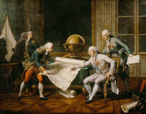Louis XVI (1754-93) Giving Instructions to La Perouse, 29th June 1785 von Nicolas André Monsiau