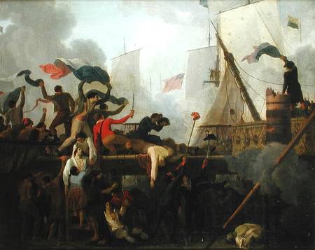 Heroism of the Crew of 'Le Vengeur du Peuple' at the Battle of Ouessant von Nicolas Antoine Taunay