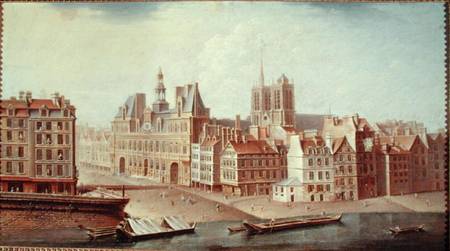 Place de Greve in 1750 von Nicolas & Jean Baptiste Raguenet