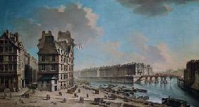 The Ile Saint-Louis from the Place de Greve c.1757