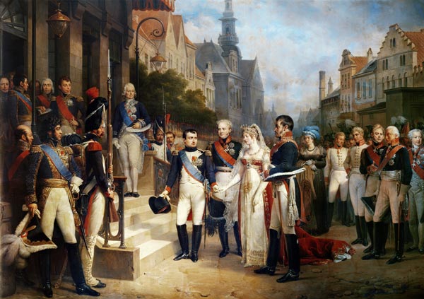 Napoleon Bonaparte (1769-1821) Receiving Queen Louisa of Prussia (1776-1810) at Tilsit, 6th July 180 von Nicolas Louis Francois Gosse